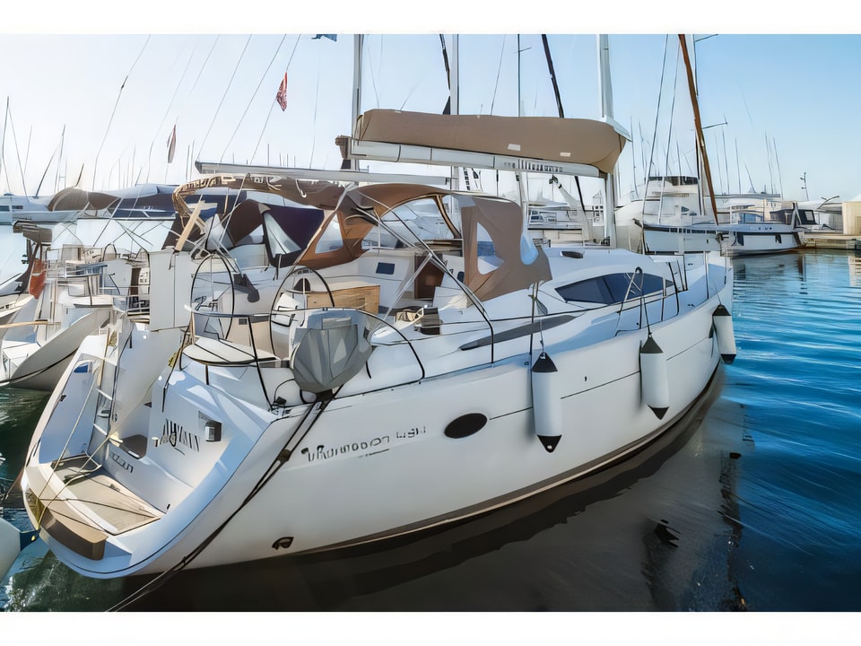 Exterior overview of Elan 434 Impression sail boat for charter from Biograd Kornati in the Zadar sailing area Croatia