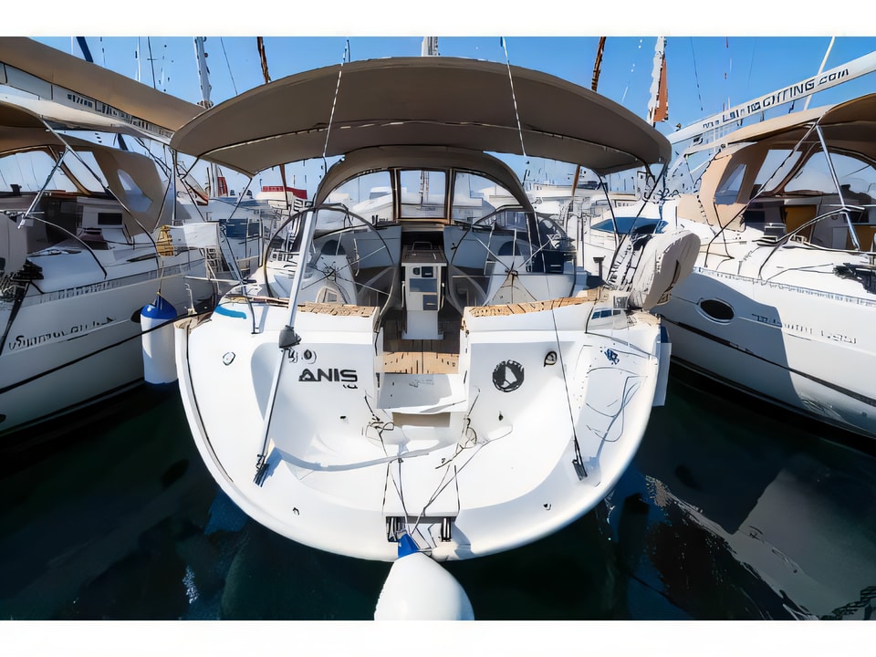 Exterior overview of Bavaria 44 sail boat for charter from Biograd Kornati in the Zadar sailing area Croatia