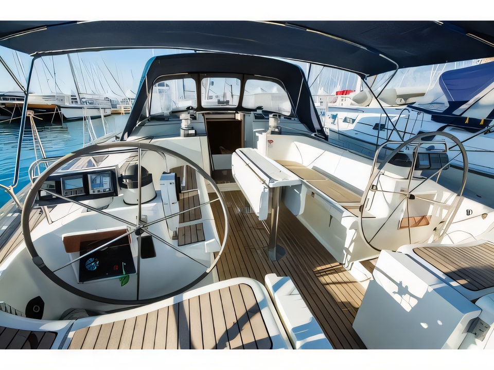Exterior overview of Sun Odyssey 51 sail boat for charter from Biograd Kornati in the Zadar sailing area Croatia