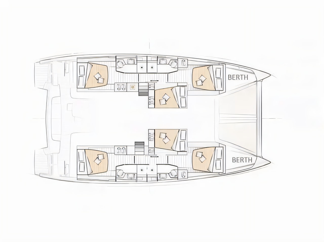 Interior of Excess 15 catamaran with 8 cabins Croatia yacht charter
