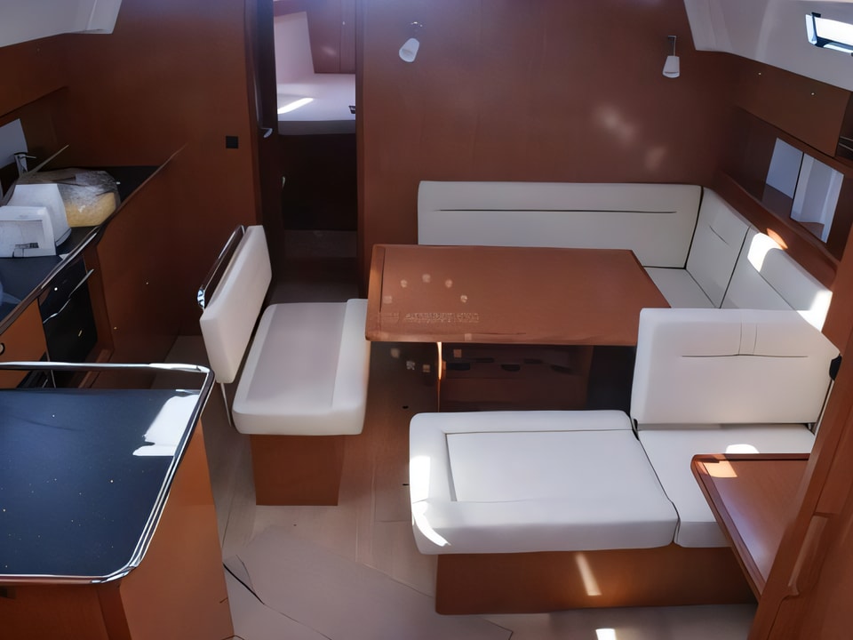 Interior of Bavaria Cruiser 45 sail boat with 4 cabins Croatia yacht charter