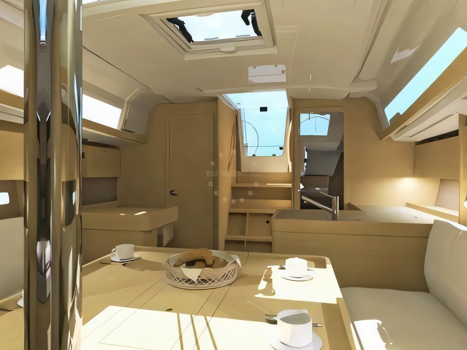 Interior of Dufour 350 GL sail boat with 3 cabins Croatia yacht charter