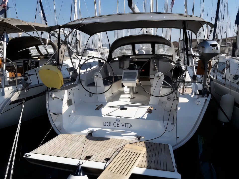 Exterior overview of Bavaria Cruiser 41 sail boat for charter from Trogir ACI Marina in the Split sailing area Croatia