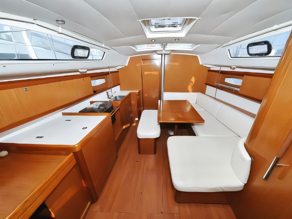 Interior of Oceanis 40 sail boat with 3 cabins Croatia yacht charter