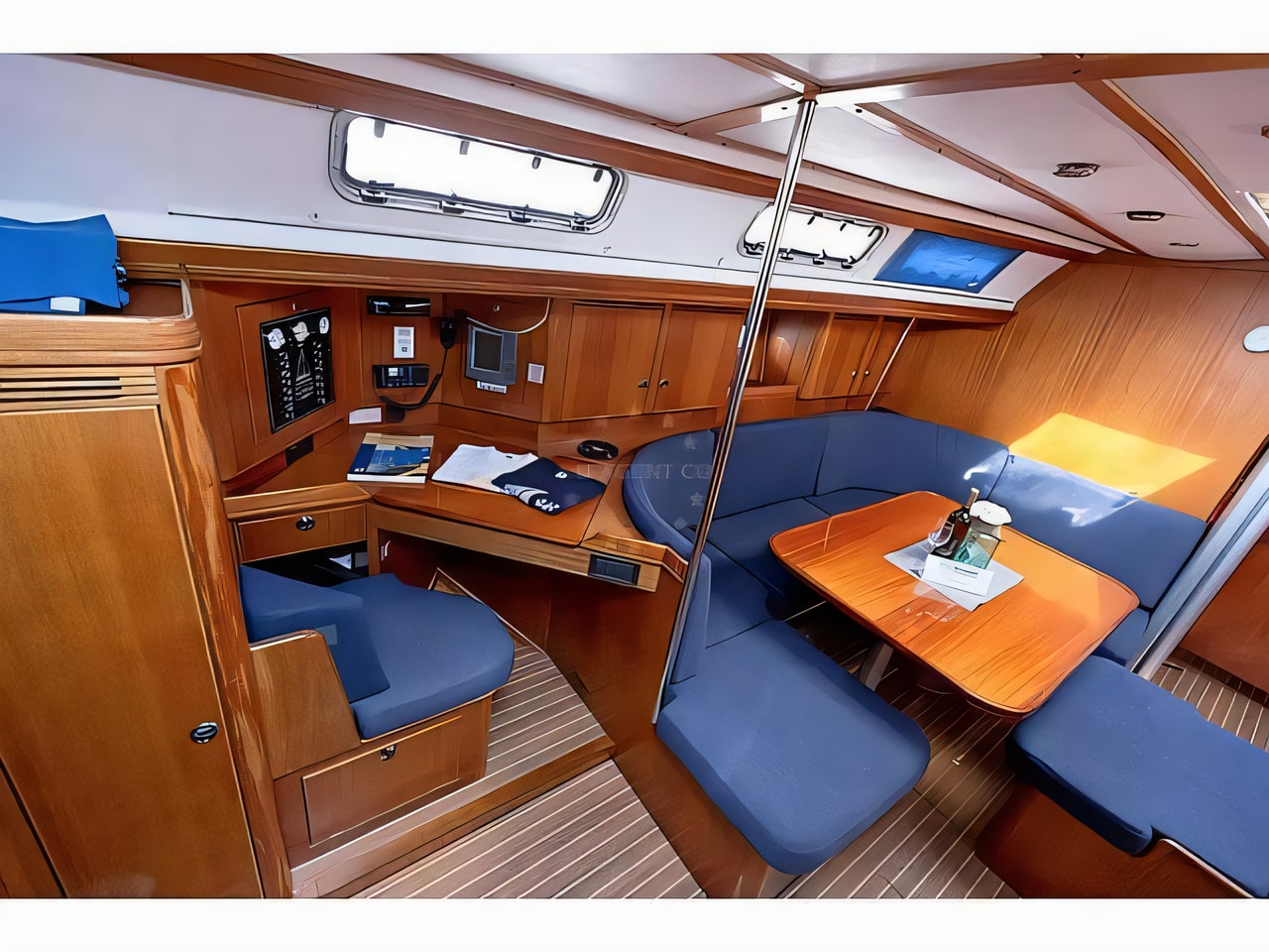 Layout of Elan 45 sail boat with 4 cabins Croatia yacht charter