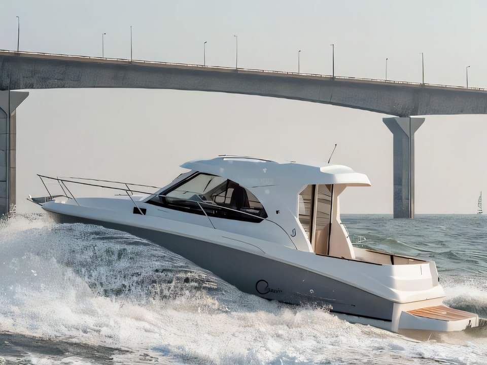 Exterior overview of Antares 8 motor boat for charter from Split ACI Marina in the Split sailing area Croatia