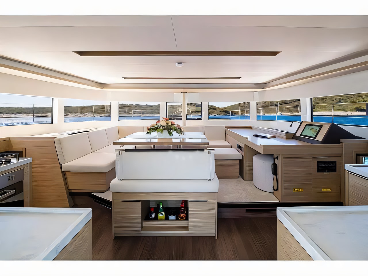 Layout of Lagoon 51 catamaran with 5 cabins Croatia yacht charter