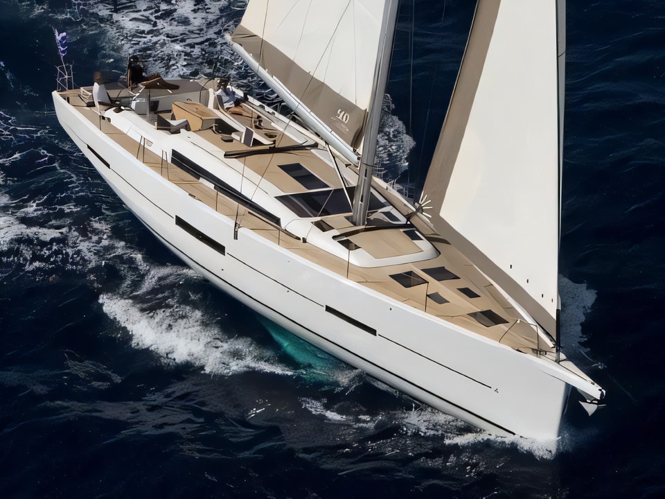 Exterior overview of Dufour 512 Grand Large sail boat for charter from SCT Marina Trogir in the Split sailing area Croatia