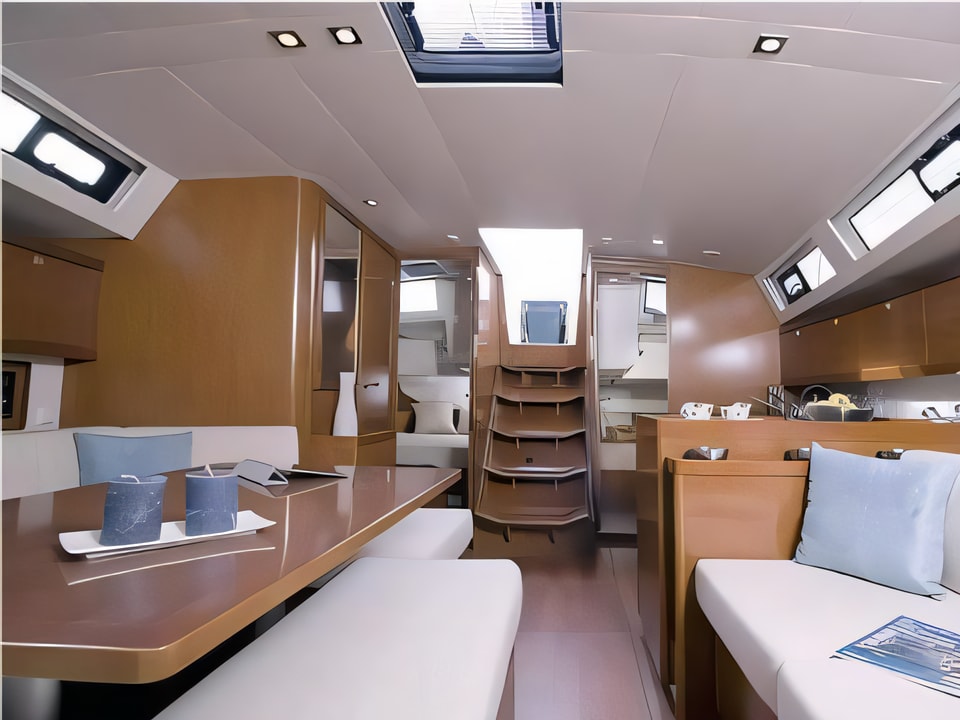 Interior of Oceanis 45 sail boat with 3 cabins Croatia yacht charter
