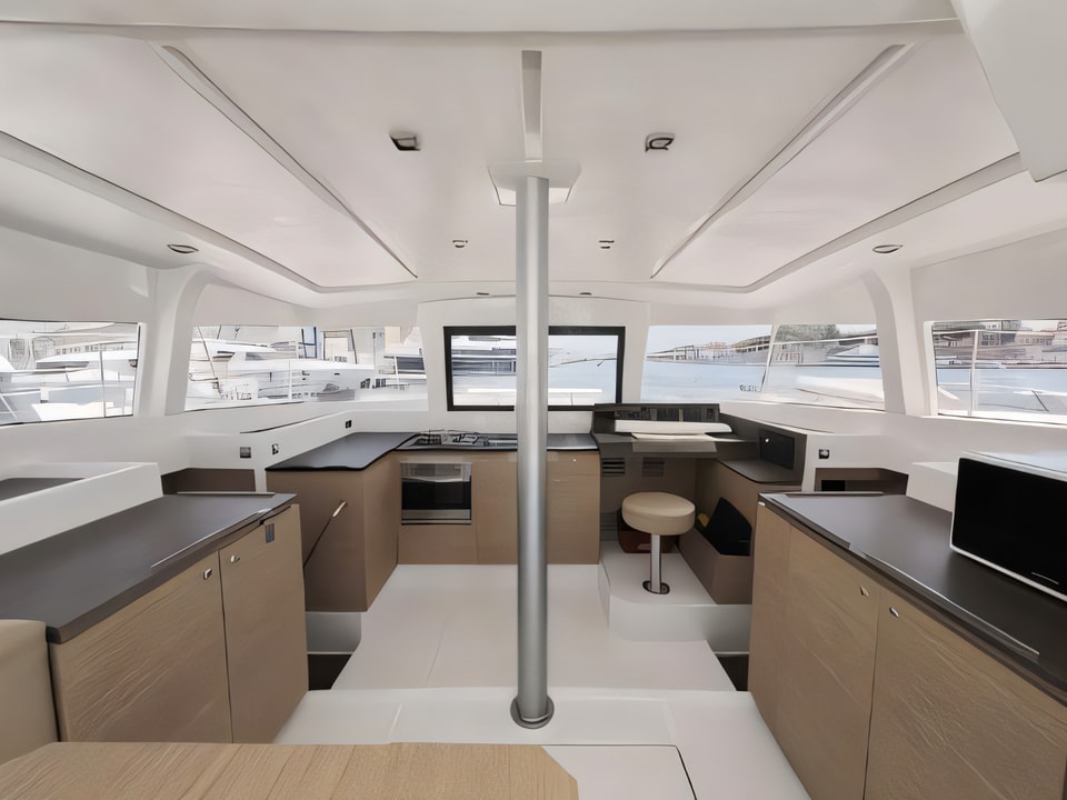 Interior of Bali 4.0.. catamaran with 4 cabins Croatia yacht charter