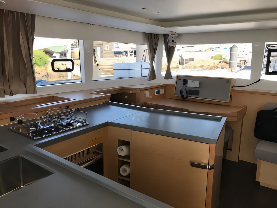 Interior of Lagoon 450 F catamaran with 6 cabins Croatia yacht charter