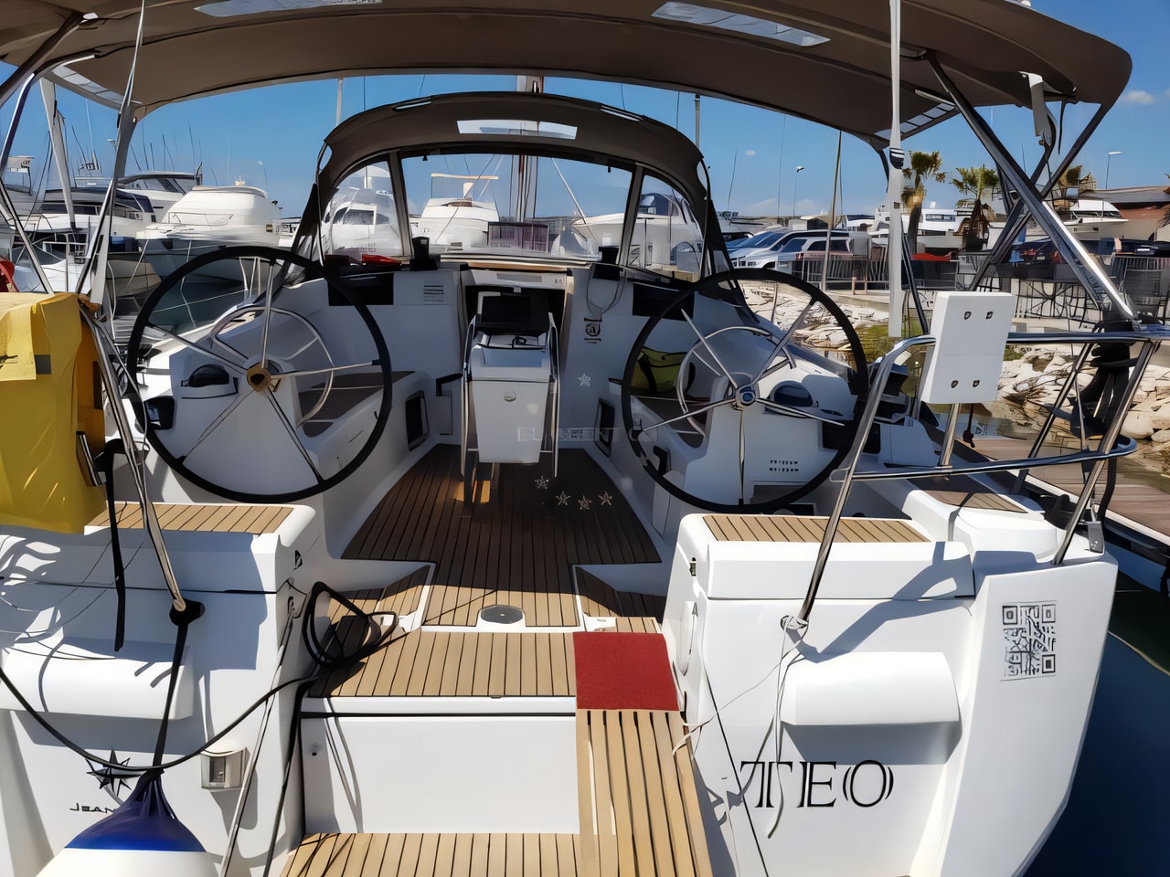 Exterior overview of Sun Odyssey 409 sail boat for charter from Biograd Kornati in the Zadar sailing area Croatia