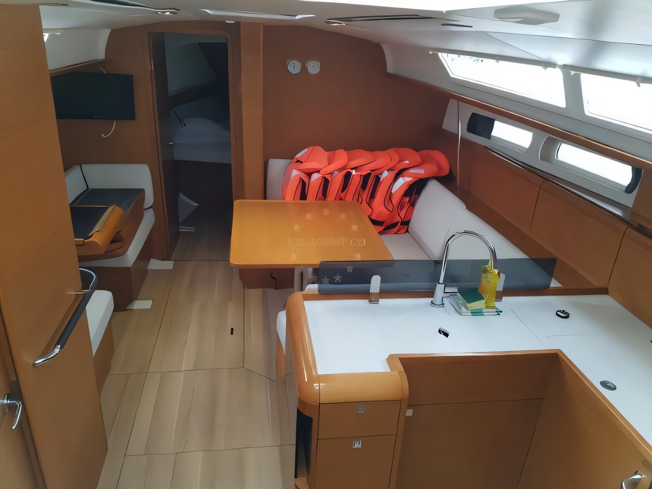 Layout of Sun Odyssey 409 sail boat with 3 cabins Croatia yacht charter