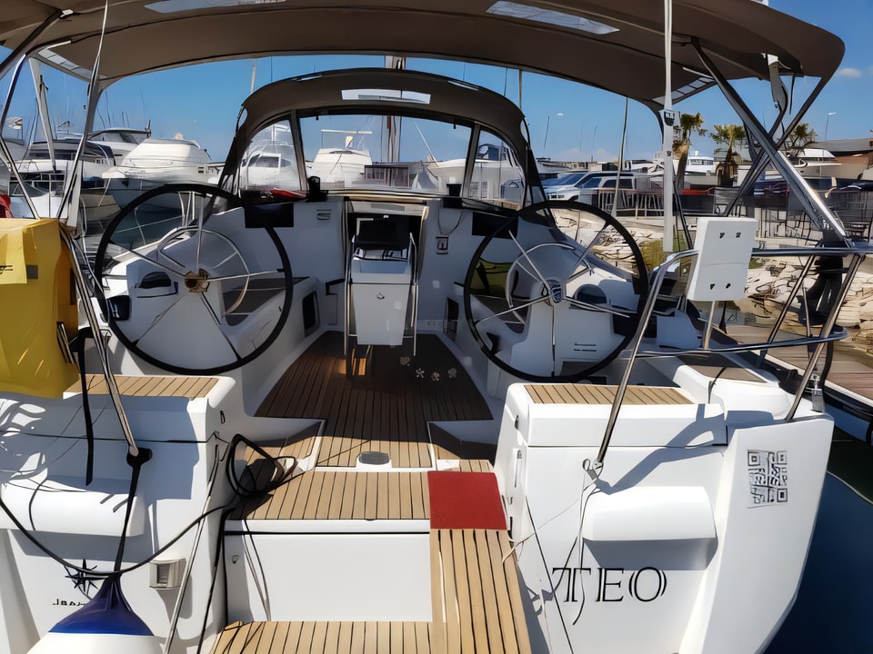Exterior overview of Sun Odyssey 409 sail boat for charter from Biograd Marina Kornati in the Kornati sailing area Croatia