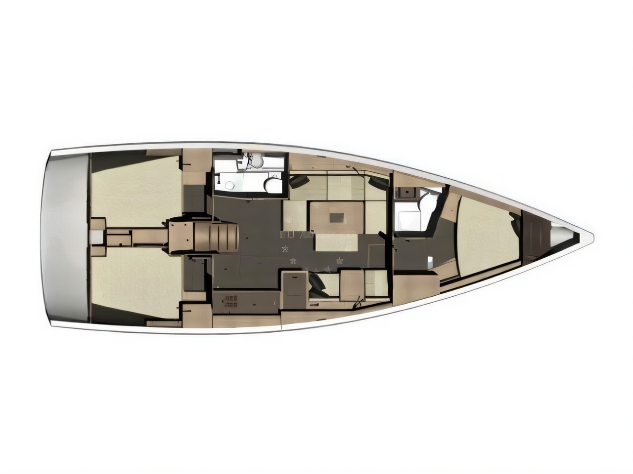 Interior of Dufour 412 Grandlarge sail boat with 3 cabins Croatia yacht charter