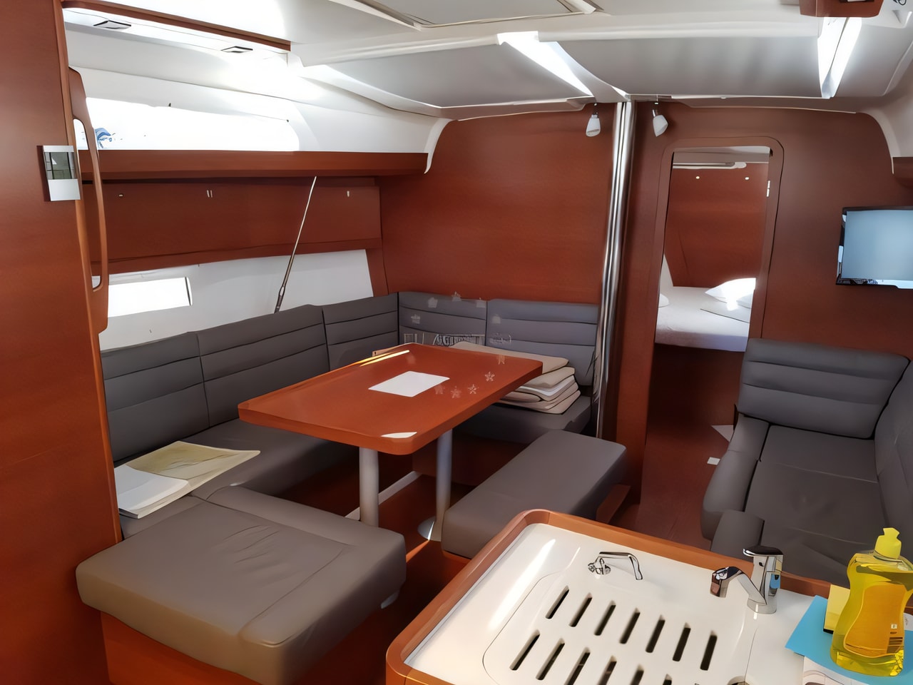 Layout of Dufour 412 Grandlarge sail boat with 3 cabins Croatia yacht charter