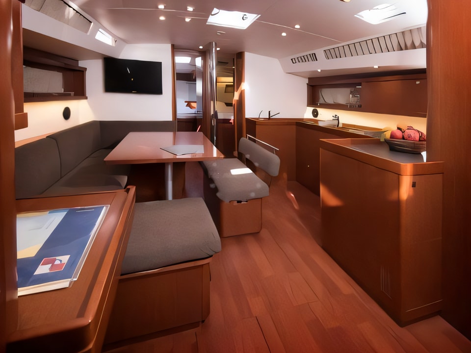 Interior of Beneteau Oceanis 48 sail boat with 5 cabins Croatia yacht charter