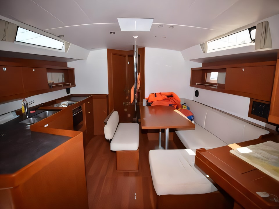 Interior of Oceanis 45- 4 cab sail boat with 4 cabins Croatia yacht charter