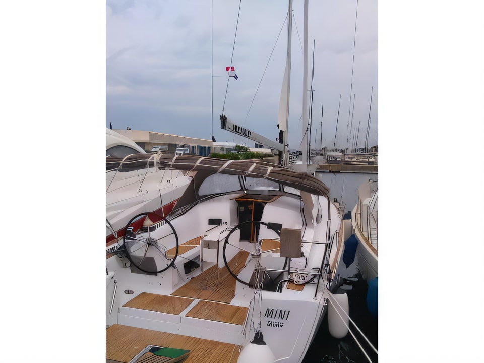 Exterior overview of Sun Odyssey 349 sail boat for charter from Sukosan Marina Dalmacija in the Kornati sailing area Croatia