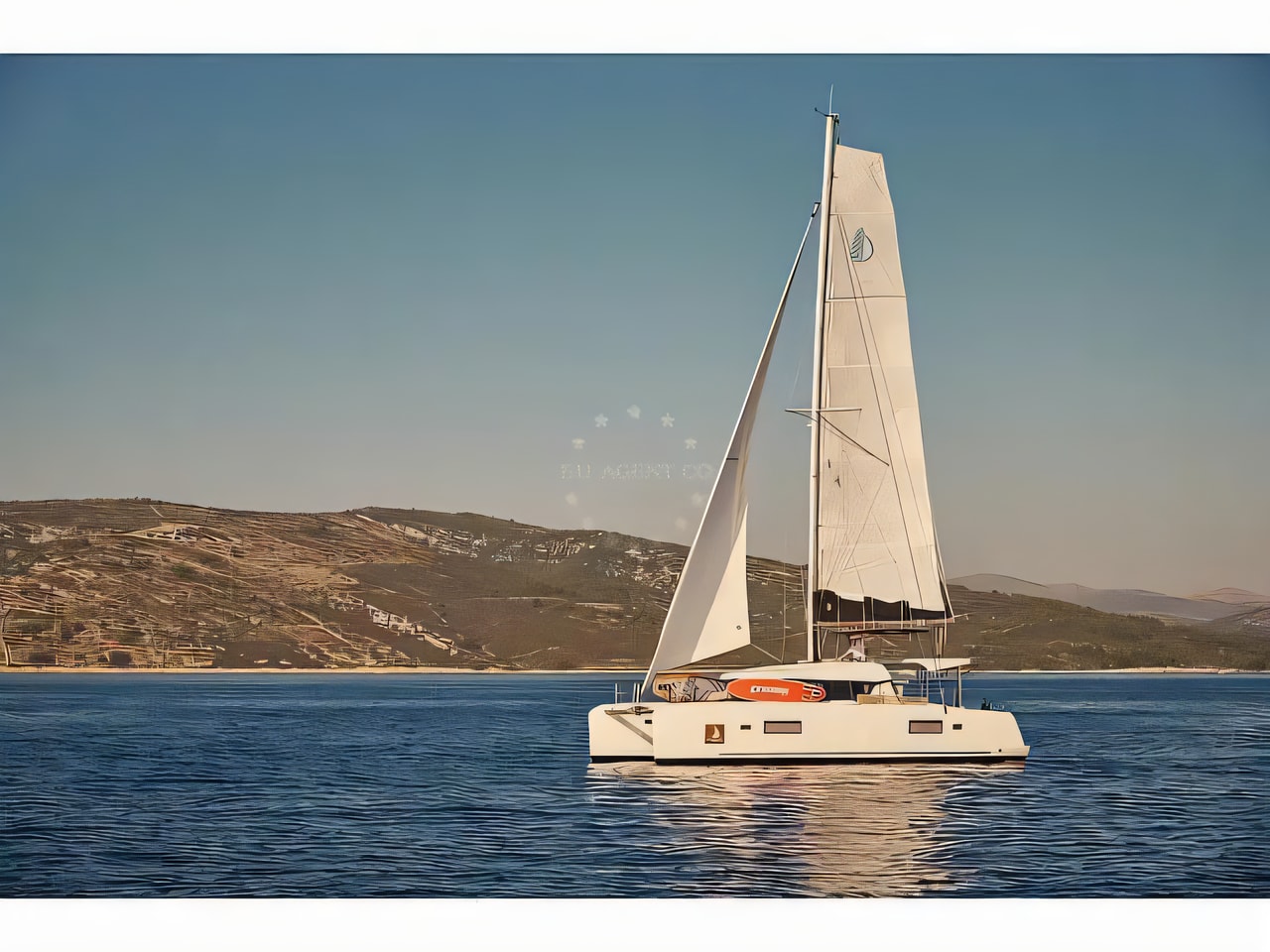 Exterior overview of Lagoon 42 catamaran for charter from SCT Marina Trogir in the Split sailing area Croatia