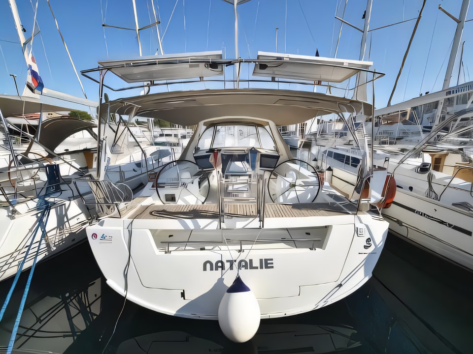 Exterior overview of Oceanis 41 sail boat for charter from Zadar Marina Zadar in the Zadar sailing area Croatia