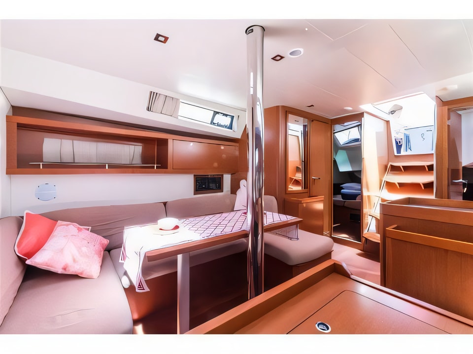 Interior of Oceanis 41 sail boat with 3 cabins Croatia yacht charter