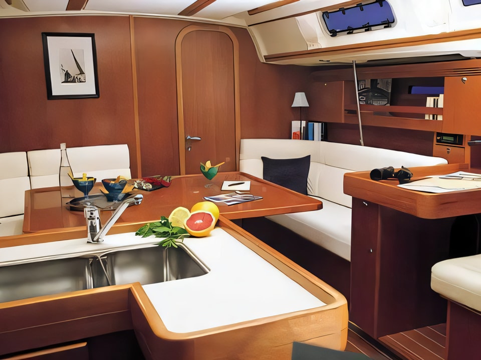 Interior of Dufour 44 sail boat with 4 cabins Croatia yacht charter
