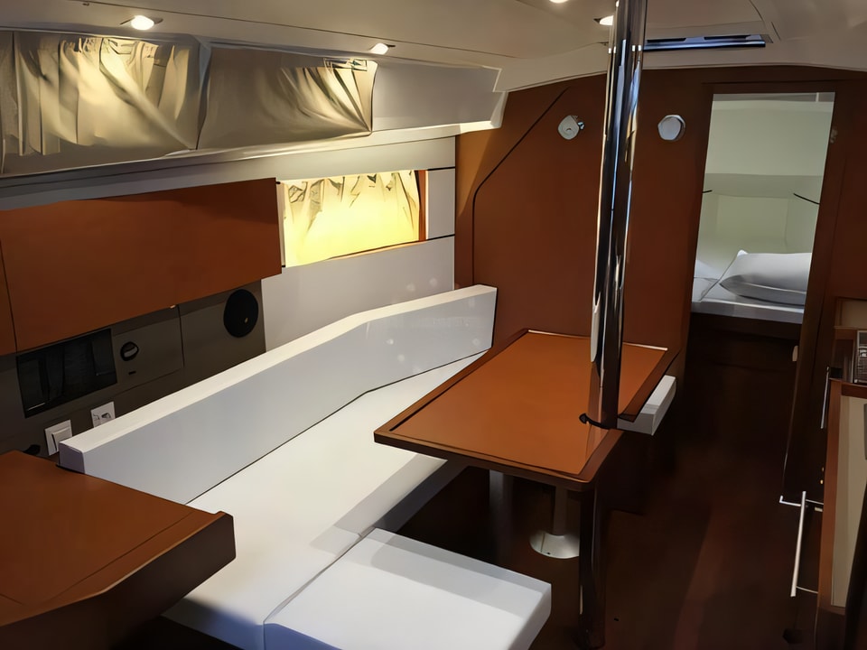 Interior of Oceanis 35 sail boat with 3 cabins Croatia yacht charter