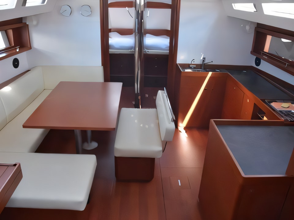 Interior of Oceanis 48 sail boat with 5 cabins Croatia yacht charter