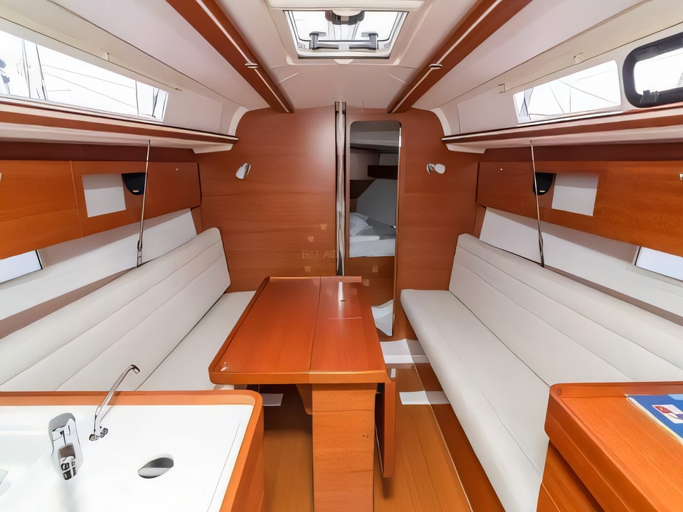 Interior of Dufour 335 Grand Large sail boat with 2 cabins Croatia yacht charter