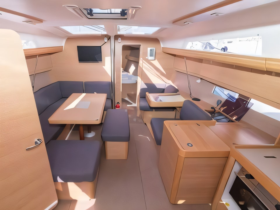 Interior of Dufour 410 Grand Large sail boat with 3 cabins Croatia yacht charter