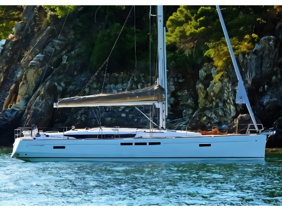 Exterior overview of Sun Odyssey 519 sail boat for charter from Sibenik Marina Mandalina in the Sibenik sailing area Croatia
