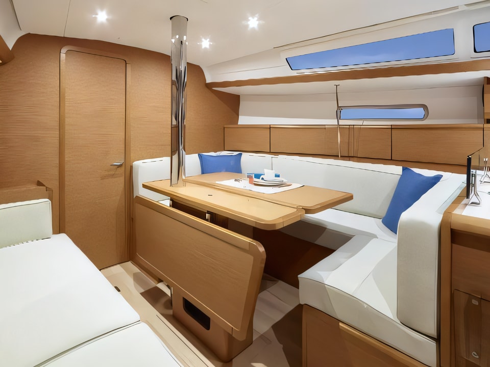 Interior of Sun Odyssey 389 sail boat with 3 cabins Croatia yacht charter