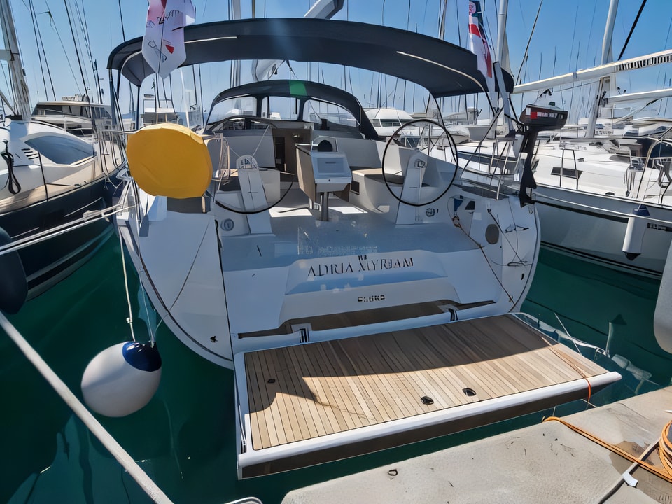 Exterior overview of Bavaria Cruiser 46 sail boat for charter from Split ACI Marina in the Split sailing area Croatia