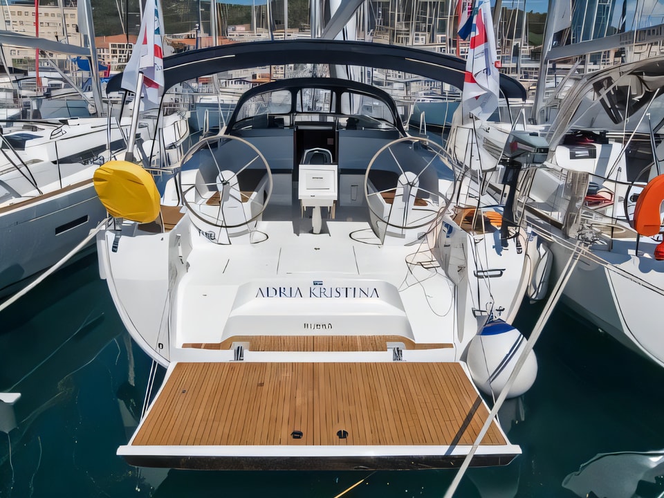 Exterior overview of Bavaria Cruiser 46 sail boat for charter from Split ACI Marina in the Split sailing area Croatia