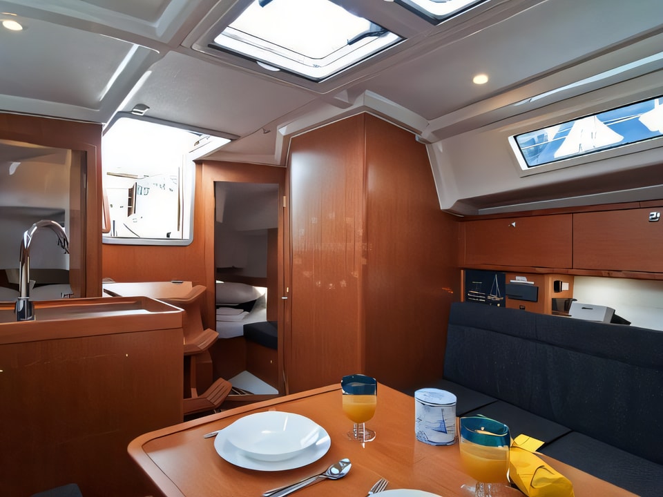 Interior of Bavaria Cruiser 34 sail boat with 3 cabins Croatia yacht charter