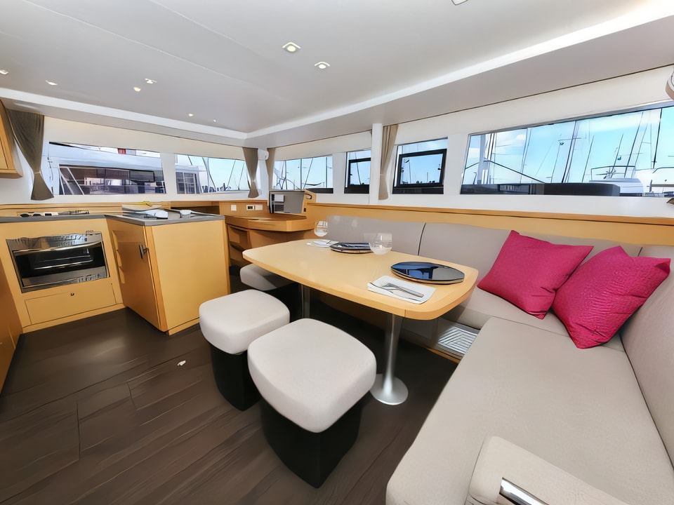 Interior of Lagoon 450 F catamaran with 6 cabins Croatia yacht charter