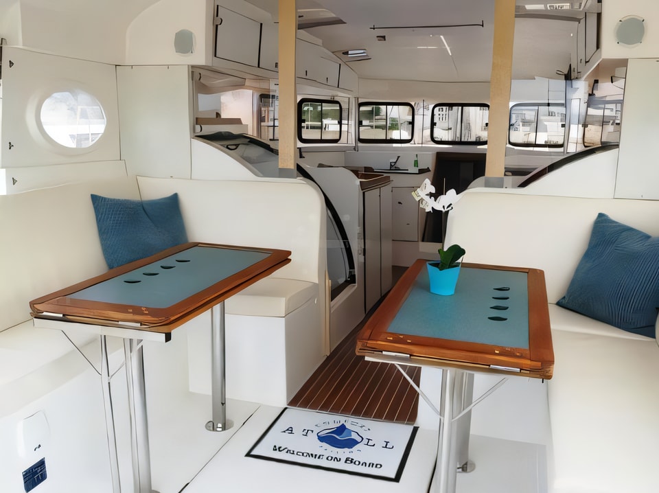 Interior of Dufour Atoll 6 sail boat with 6 cabins Croatia yacht charter