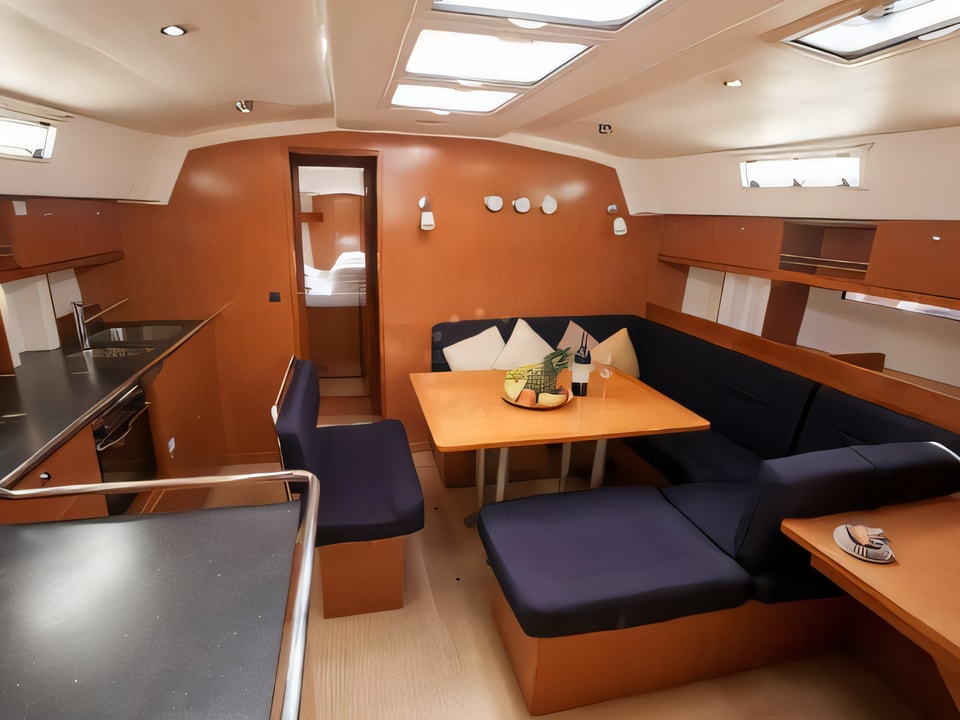 Interior of Bavaria Cruiser 45 sail boat with 4 cabins Croatia yacht charter