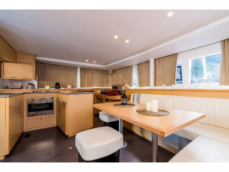 Interior of Lagoon 450 Fly catamaran with 6 cabins Croatia yacht charter