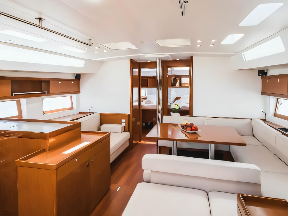 Interior of Oceanis 55 sail boat with 5 cabins Croatia yacht charter