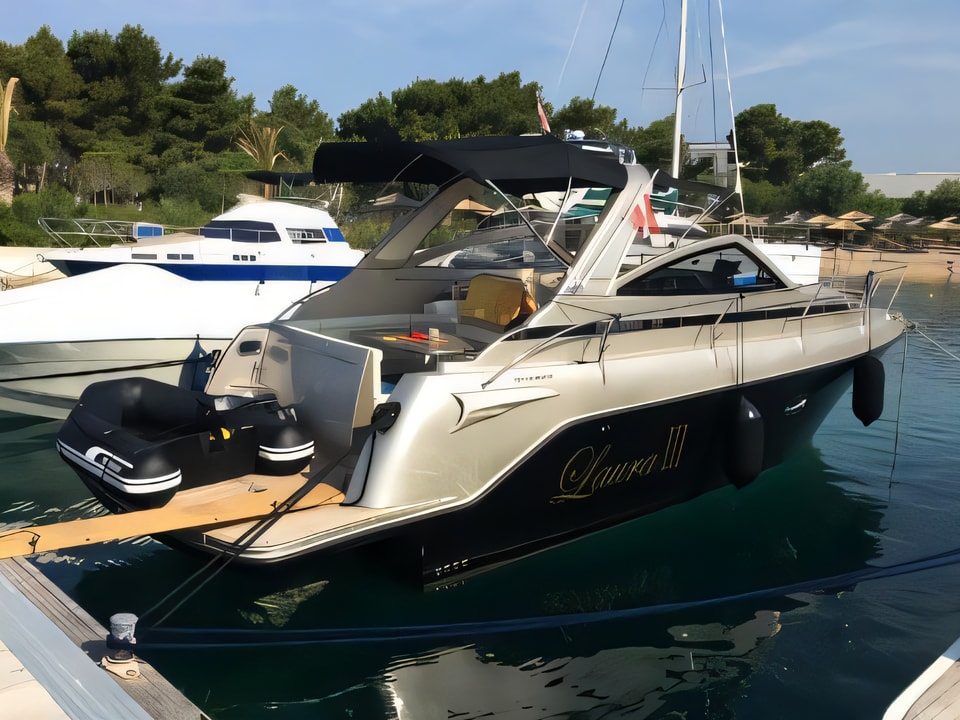 Exterior overview of Mirakul 30 Sport motor boat for charter from Zadar Marina Zadar in the Zadar sailing area Croatia