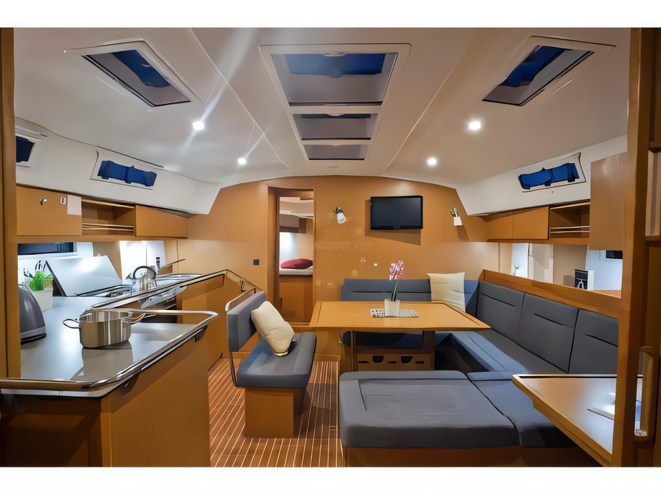 Interior of Bavaria 45 sail boat with 4 cabins Croatia yacht charter