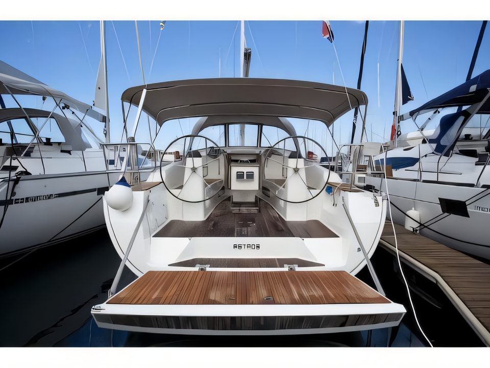 Exterior overview of Bavaria 40 Cruiser sail boat for charter from Sibenik Marina Mandalina in the Sibenik sailing area Croatia
