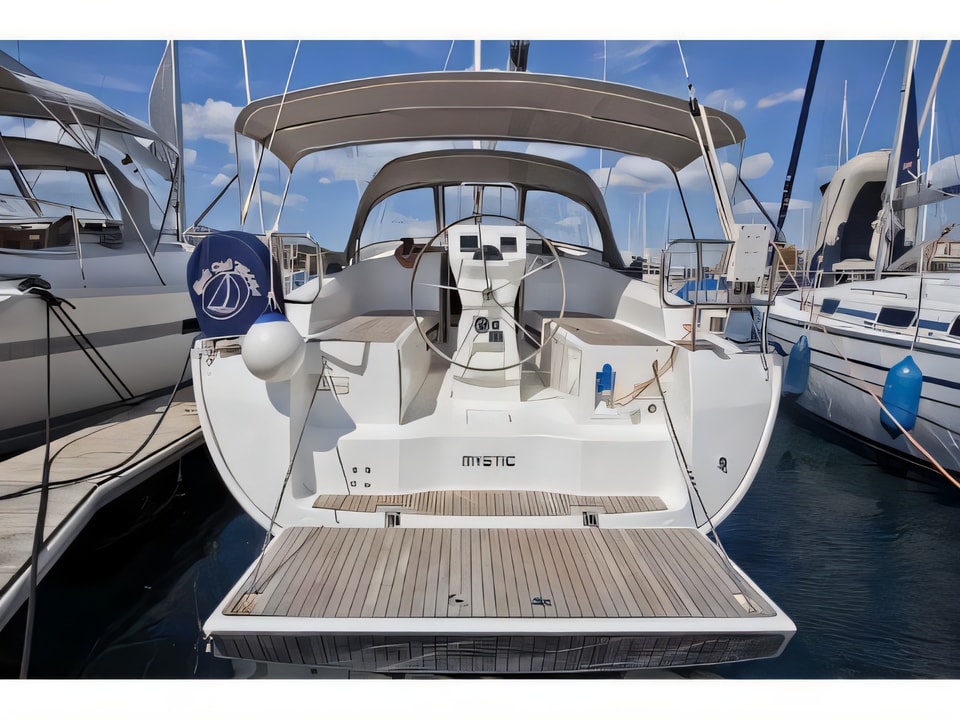 Exterior overview of Bavaria 36 Cruiser sail boat for charter from Sibenik Marina Mandalina in the Sibenik sailing area Croatia