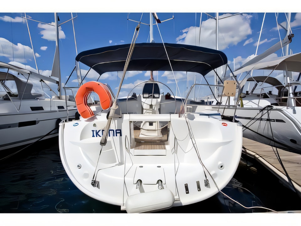 Exterior overview of Bavaria 37 Cruiser sail boat for charter from Sibenik Marina Mandalina in the Sibenik sailing area Croatia