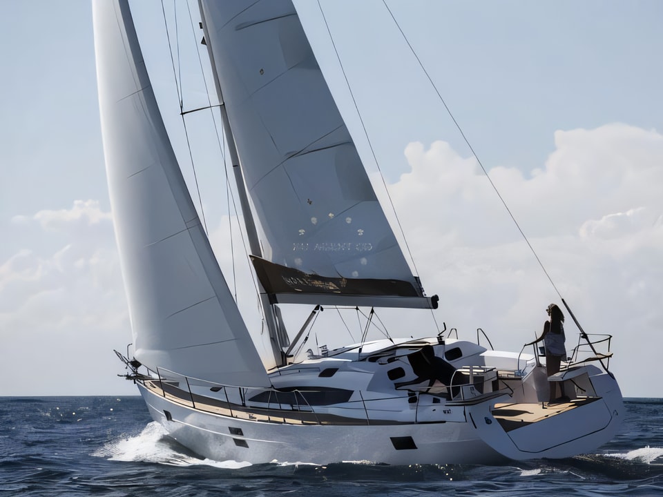 Exterior overview of Elan 45 Impression sail boat for charter from Split ACI Marina in the Split sailing area Croatia