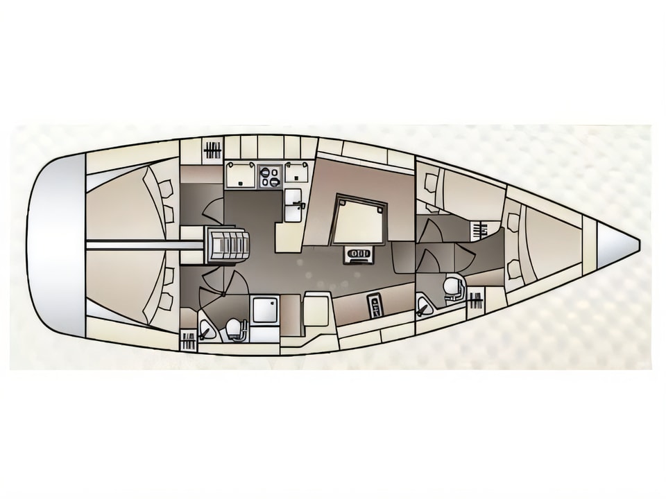 Elan 444 Impression yacht layout 4 cabins Croatia charter