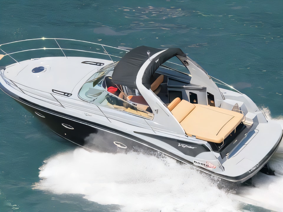 Exterior overview of Viper 303 motor boat for charter from Pula Tehnomont Marina Veruda in the Istria / Kvarner sailing area Croatia