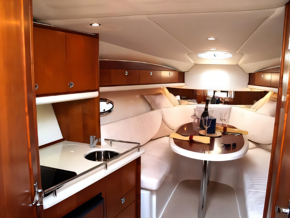 Interior of Viper 303 motor boat with 2 cabins Croatia yacht charter